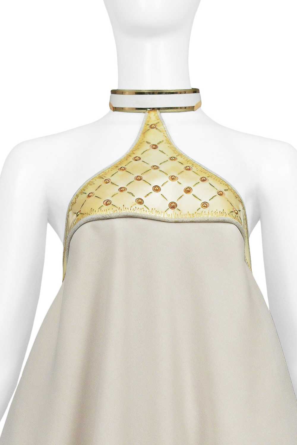 JACQUES CASSIA OFF WHITE VINYL COLLAR DRESS - image 3