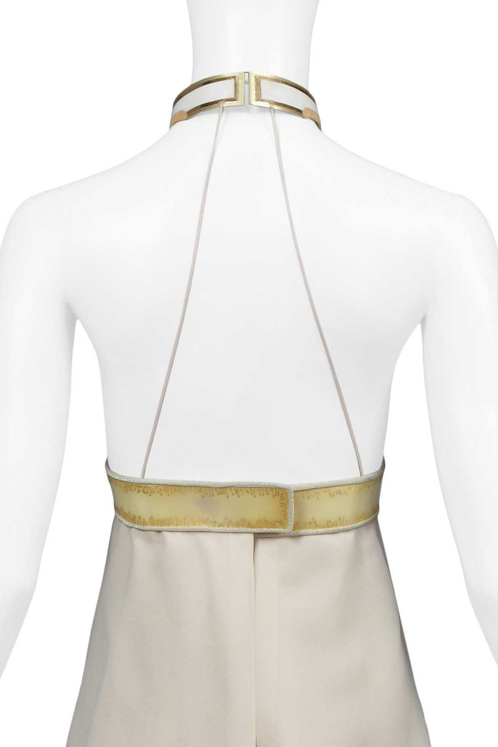 JACQUES CASSIA OFF WHITE VINYL COLLAR DRESS - image 4