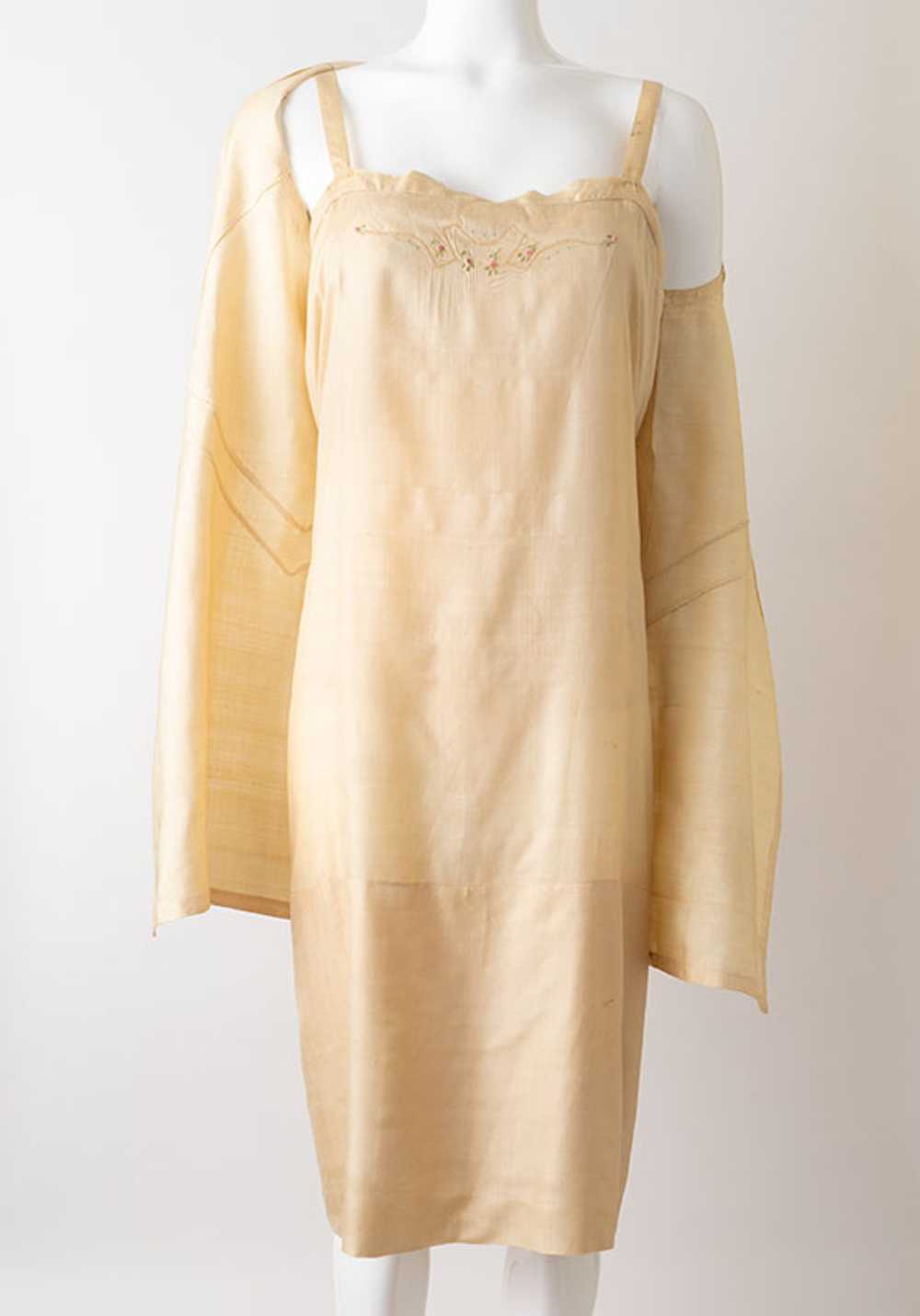 1920s Raw Silk Flapper Dress - image 2