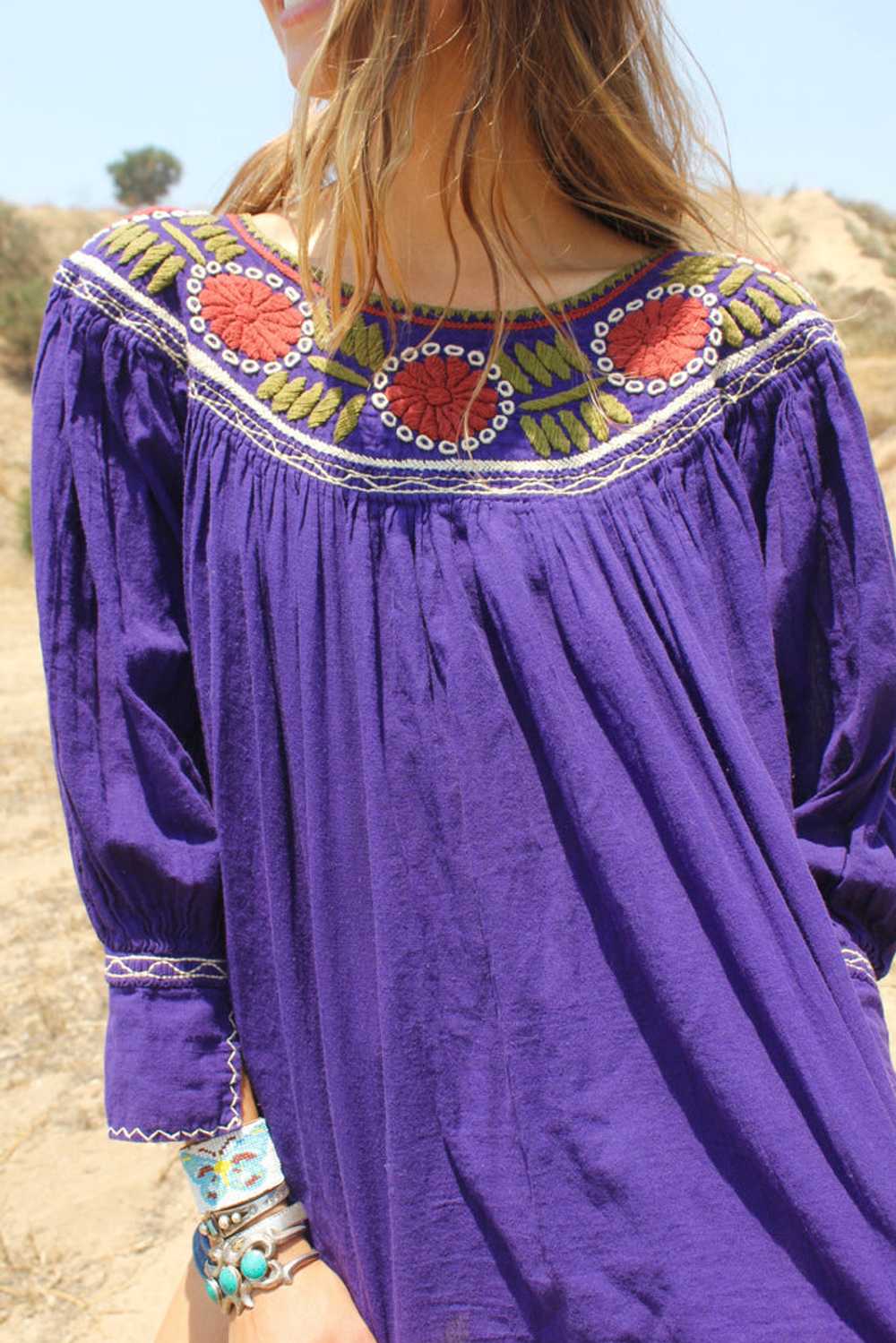 Vintage Mexican Hand Embroidered Blouse - image 2