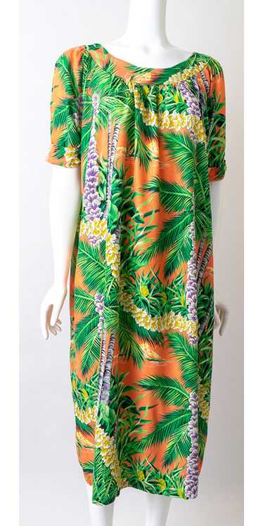 Vintage Hawaiian MuuMuu Rayon Dress - image 1