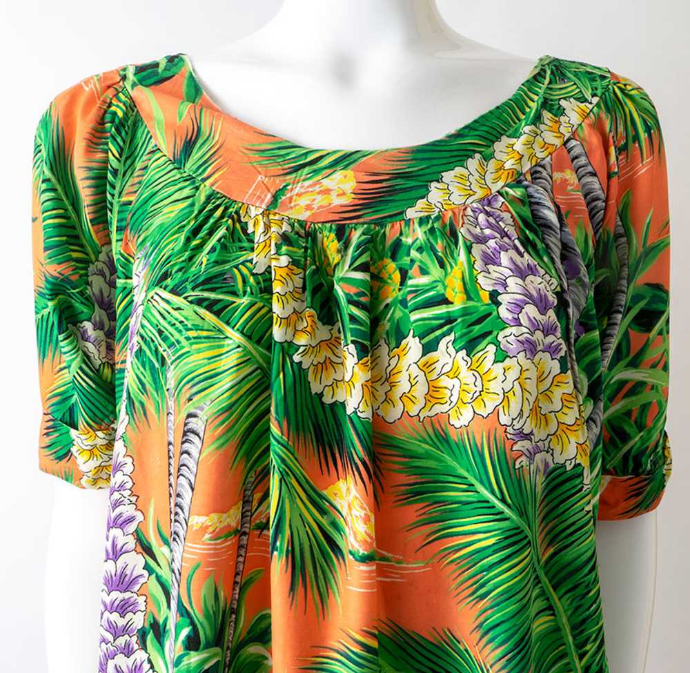 Vintage Hawaiian MuuMuu Rayon Dress - image 7
