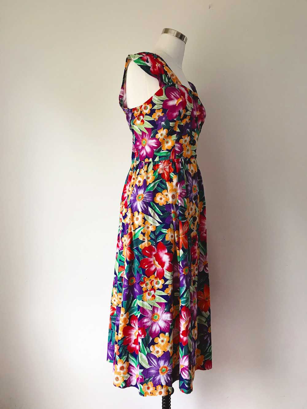 1990s Bright Floral Dress - image 3