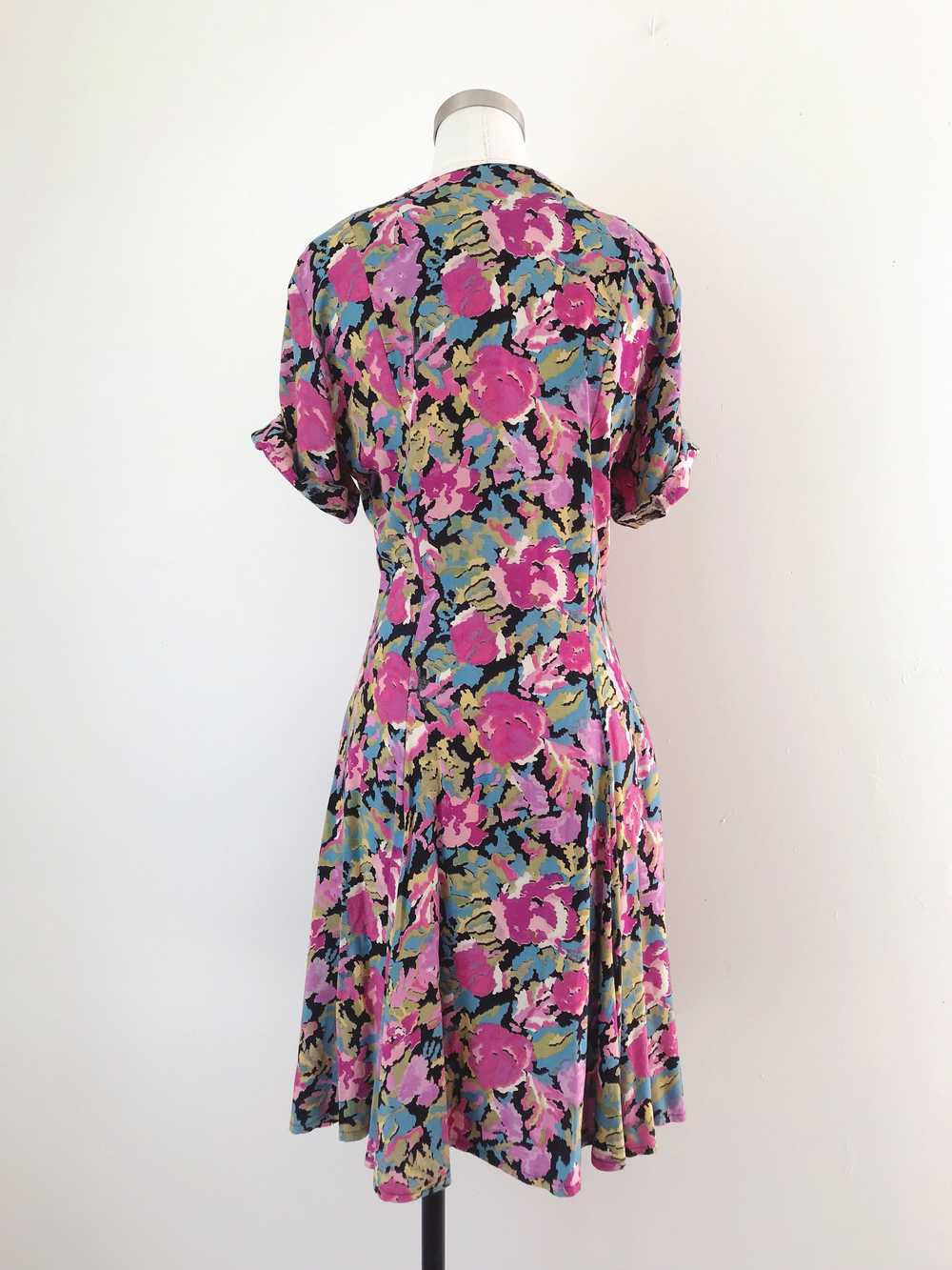 1990s Saturated Floral Minidress - image 6