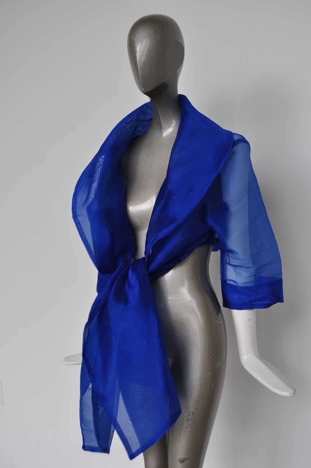 Avantgarde Gauze blouse vibrant blue color - image 1