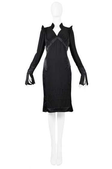 YSL BY TOM FORD BLACK SATIN MANDARIN DRESS 2004 - image 1