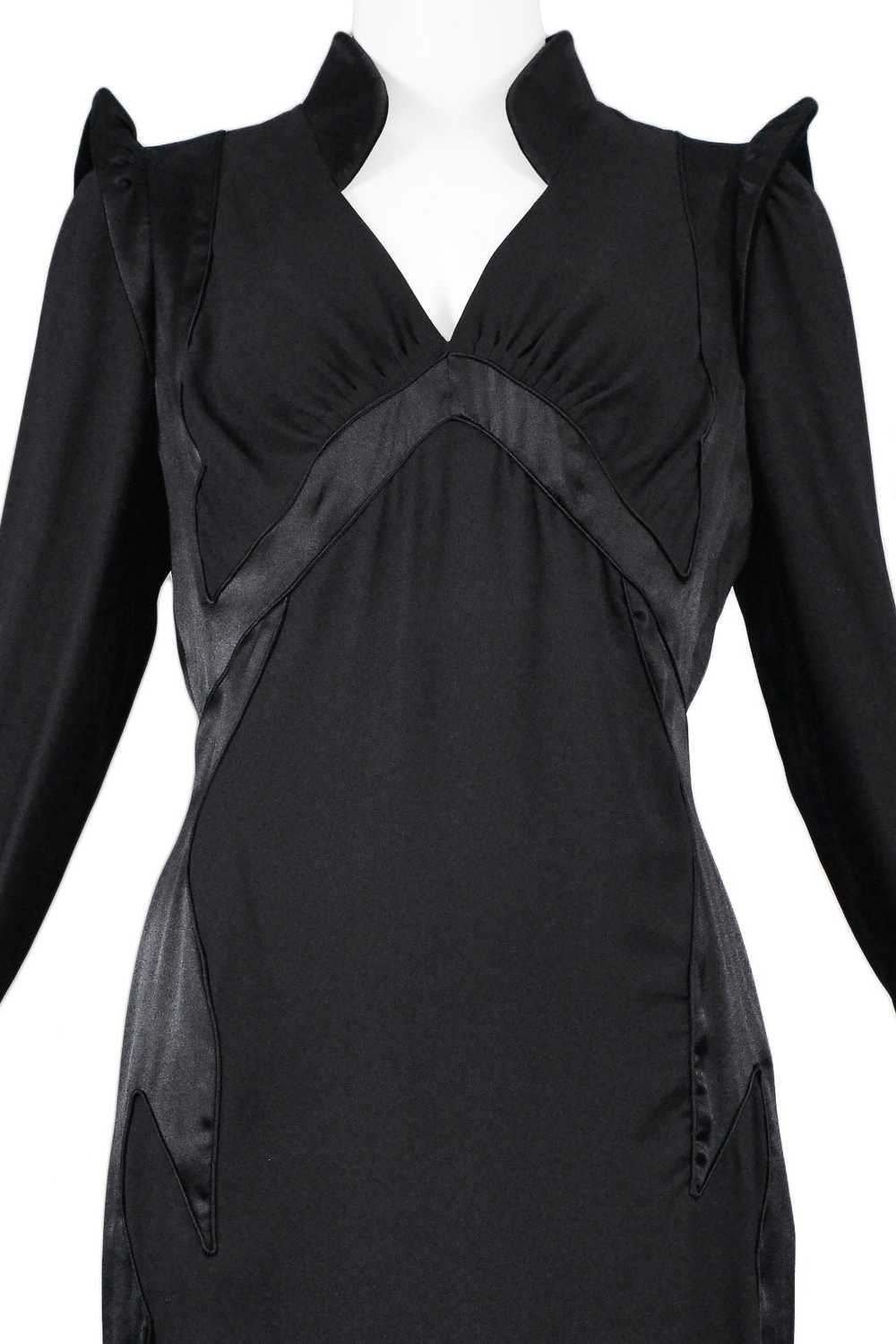 YSL BY TOM FORD BLACK SATIN MANDARIN DRESS 2004 - image 4
