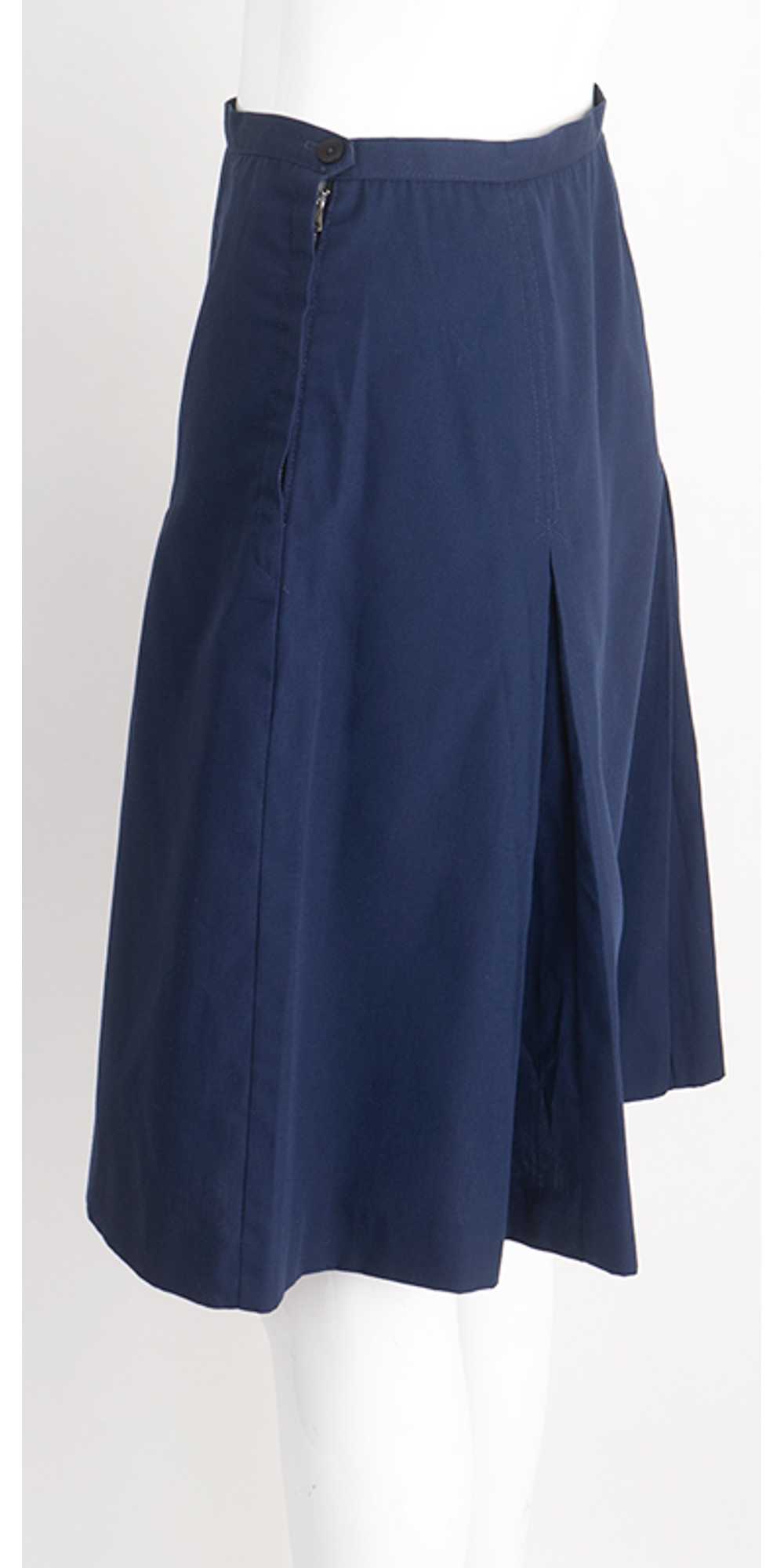 1940s Navy Pleated Skirt - image 3