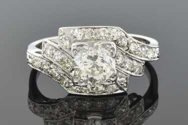 Symmetrically Asymmetrical Art Deco Diamond Ring - image 1