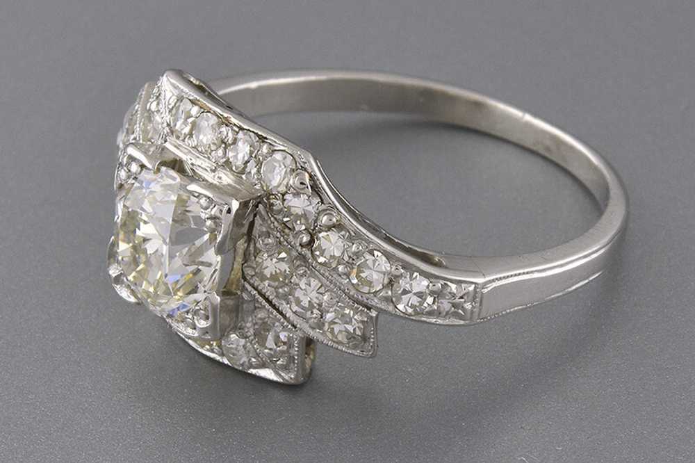 Symmetrically Asymmetrical Art Deco Diamond Ring - image 2