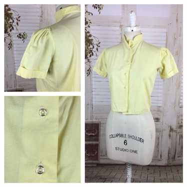 Original 1930s Vintage Yellow Blouse With Puff Sl… - image 1