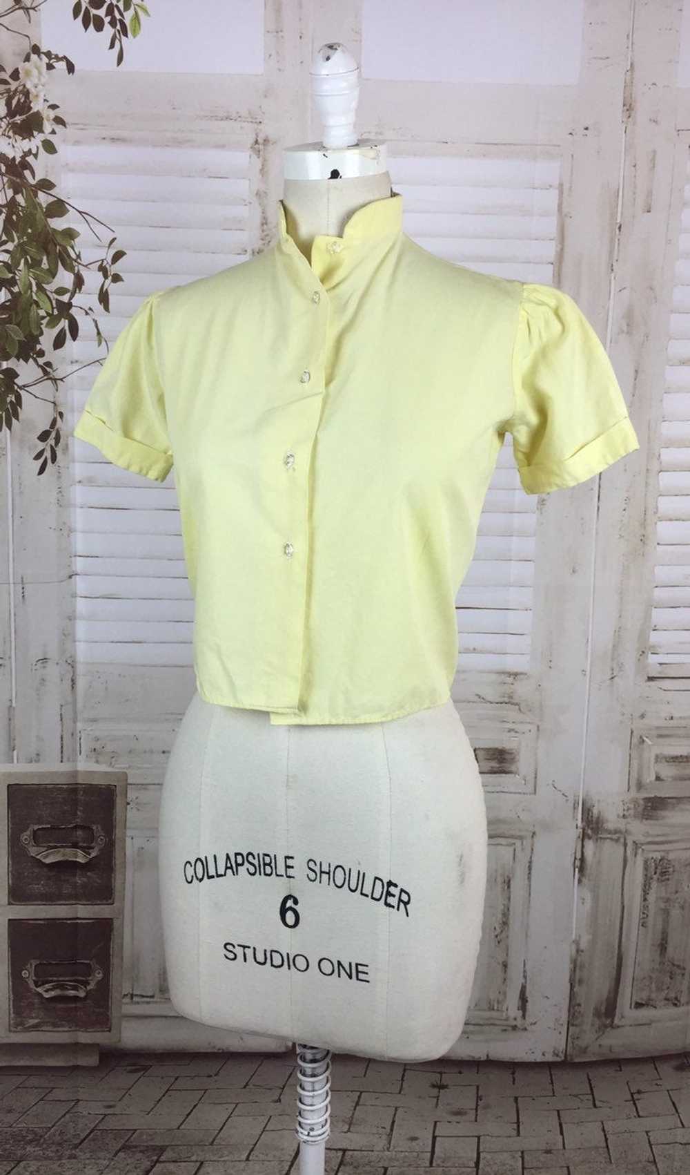 Original 1930s Vintage Yellow Blouse With Puff Sl… - image 5