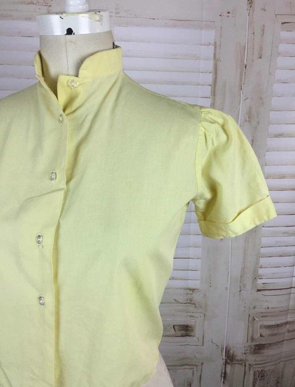 Original 1930s Vintage Yellow Blouse With Puff Sl… - image 7