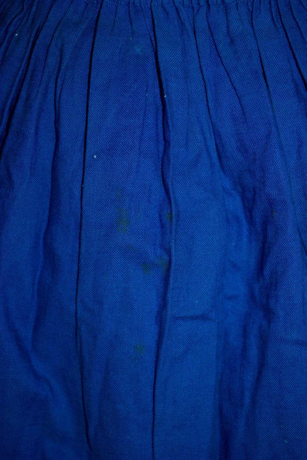 Original Vintage 1950's Blue Skirt Folk Decoration - image 4