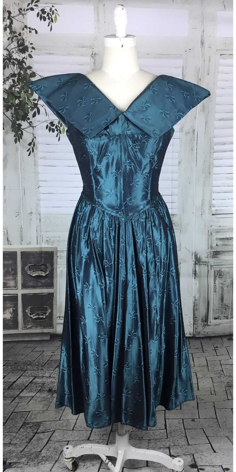 Original Vintage 1950s 50s Electric Blue Oversize… - image 2