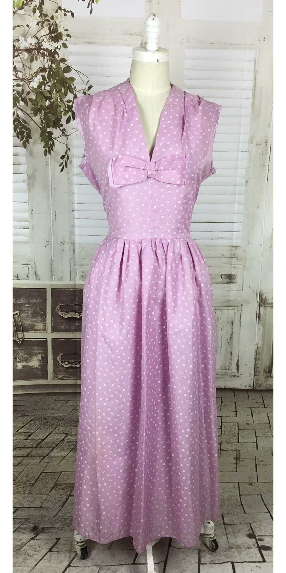 Original 1950s 50s Purple Dress With Flower Novel… - image 2