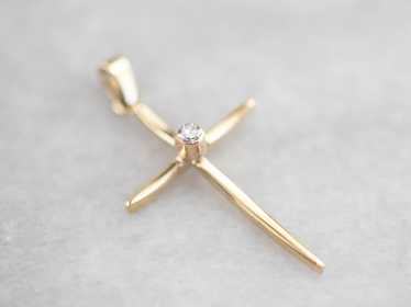 Modern Gold Diamond Cross - image 1