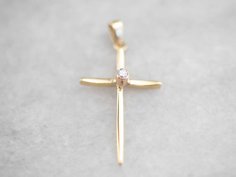 Modern Gold Diamond Cross - image 2