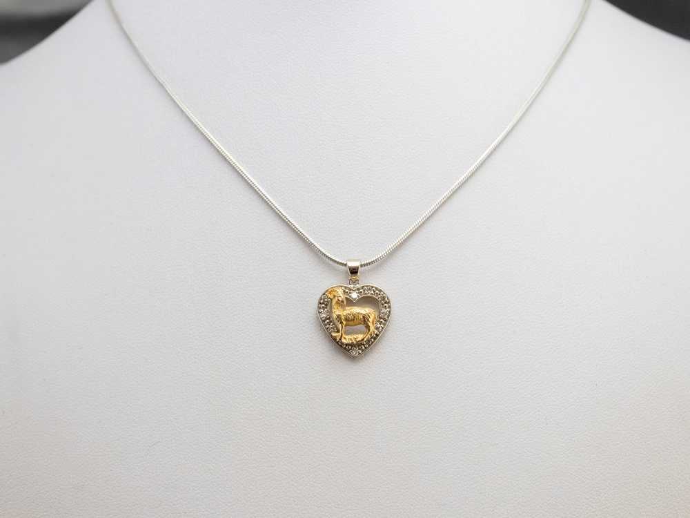 Diamond Heart Aries Zodiac Pendant - image 7