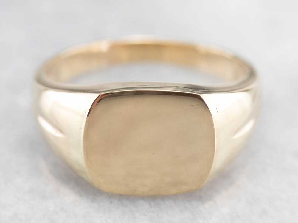 Classic Yellow Gold Signet Ring - image 1