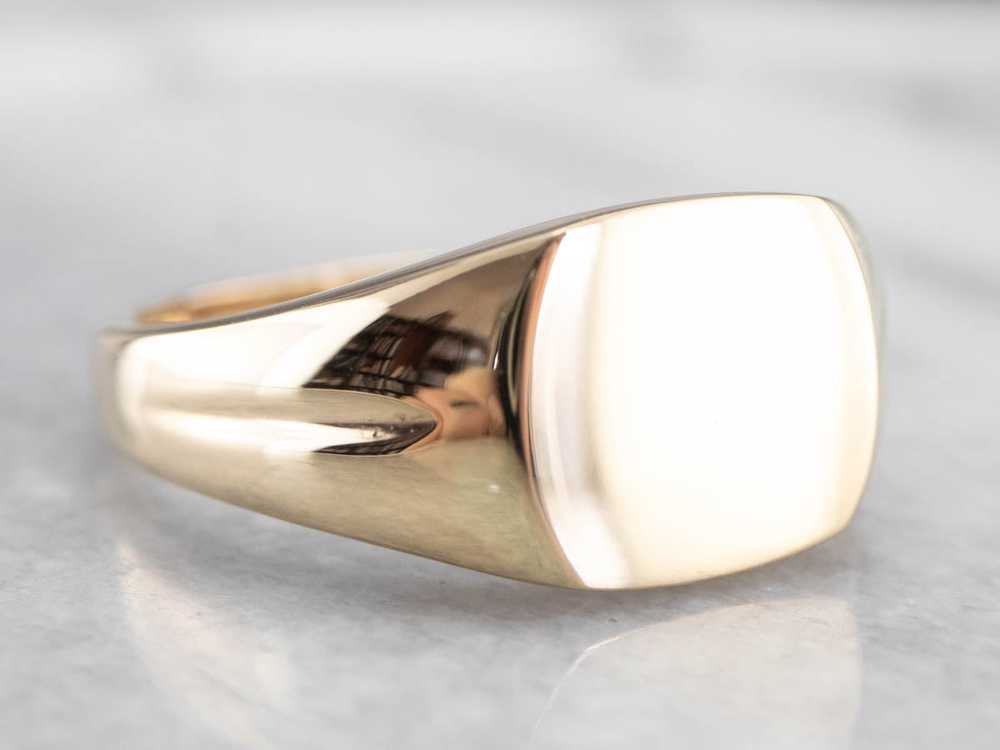 Classic Yellow Gold Signet Ring - image 2