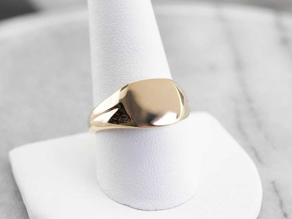 Classic Yellow Gold Signet Ring - image 6