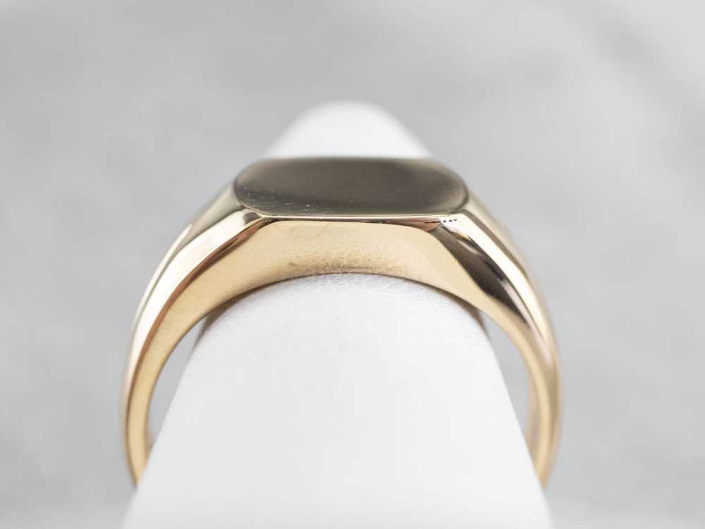 Classic Yellow Gold Signet Ring - image 7