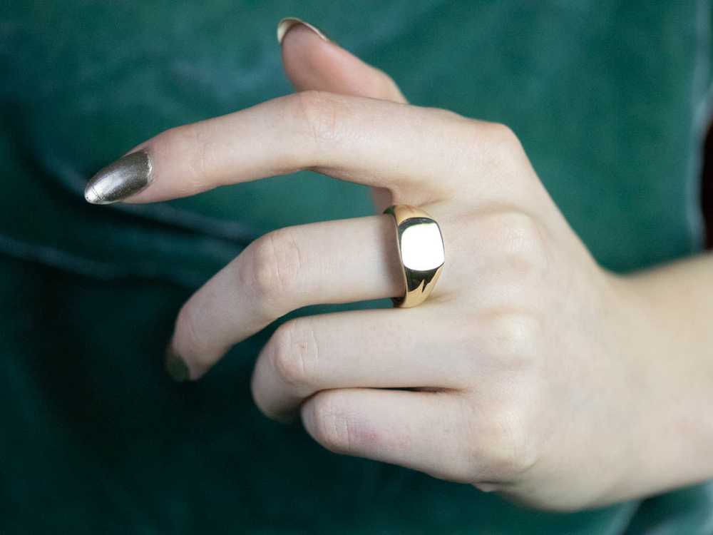 Classic Yellow Gold Signet Ring - image 9