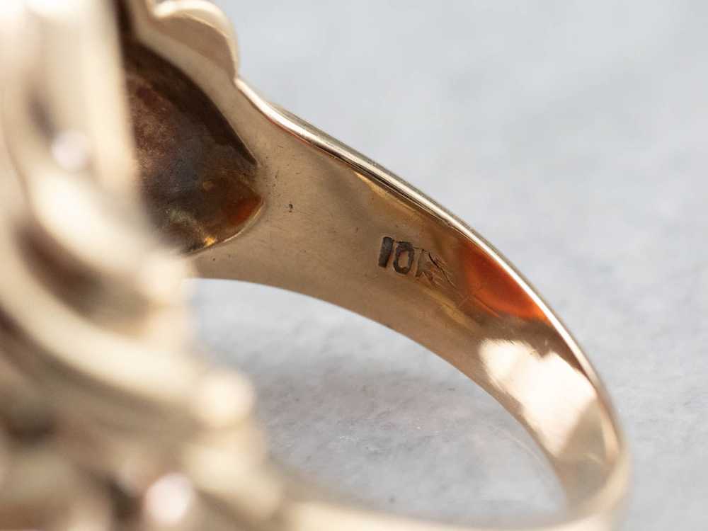 Ornate Sardonyx Cameo Gold Statement Ring - image 5