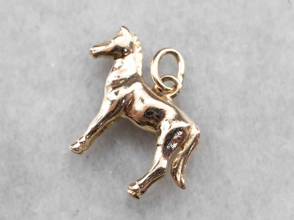 Young Horse Gold Charm - image 2