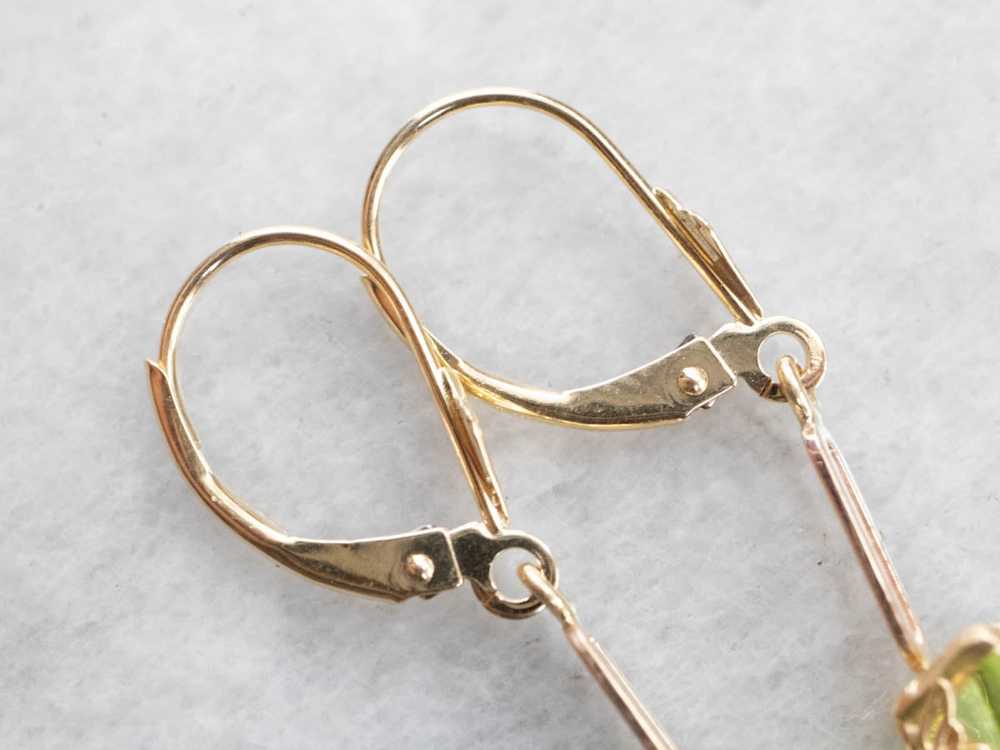 Peridot and Gold Drop Earrings - image 4