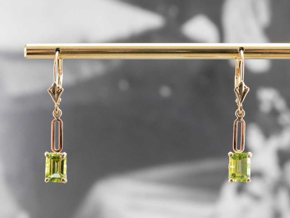 Peridot and Gold Drop Earrings - image 5