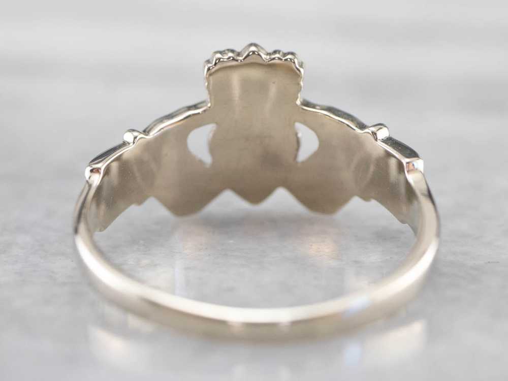 White Gold Claddagh Ring - image 6