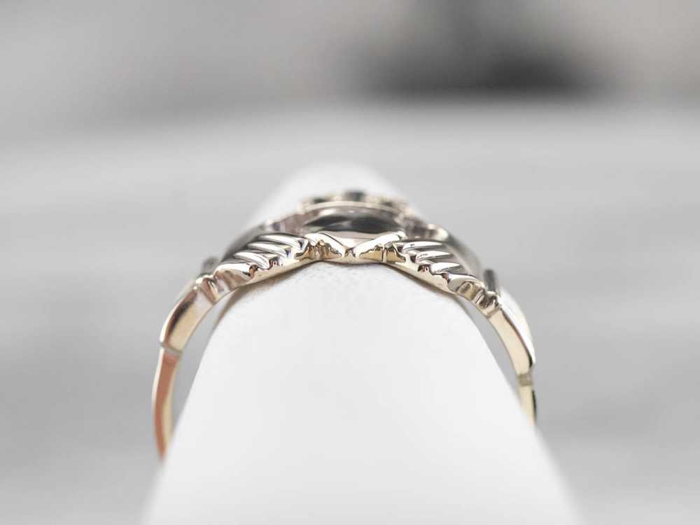 White Gold Claddagh Ring - image 8