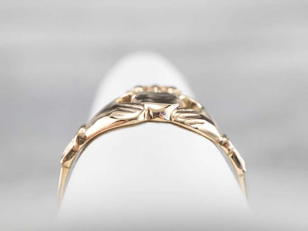 Vintage Yellow Gold Claddagh Ring - image 7