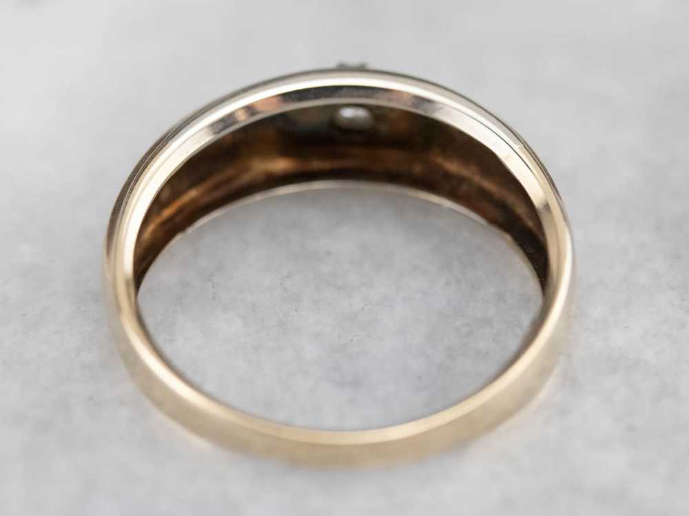 Men's Two Tone Gold Diamond Ring - image 6