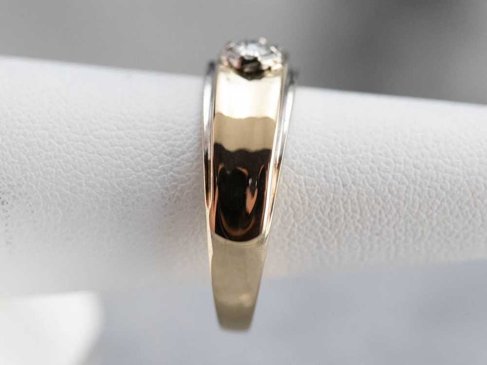 Men's Two Tone Gold Diamond Ring - image 9