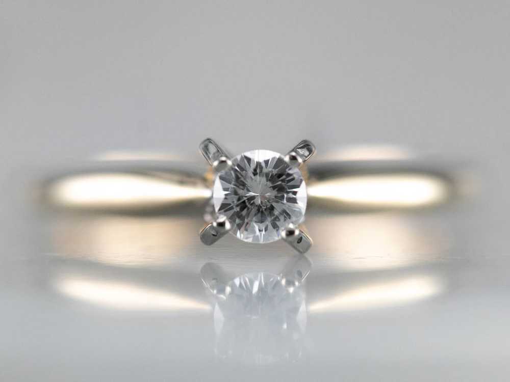 Vintage Diamond Solitaire Engagement Ring - image 2