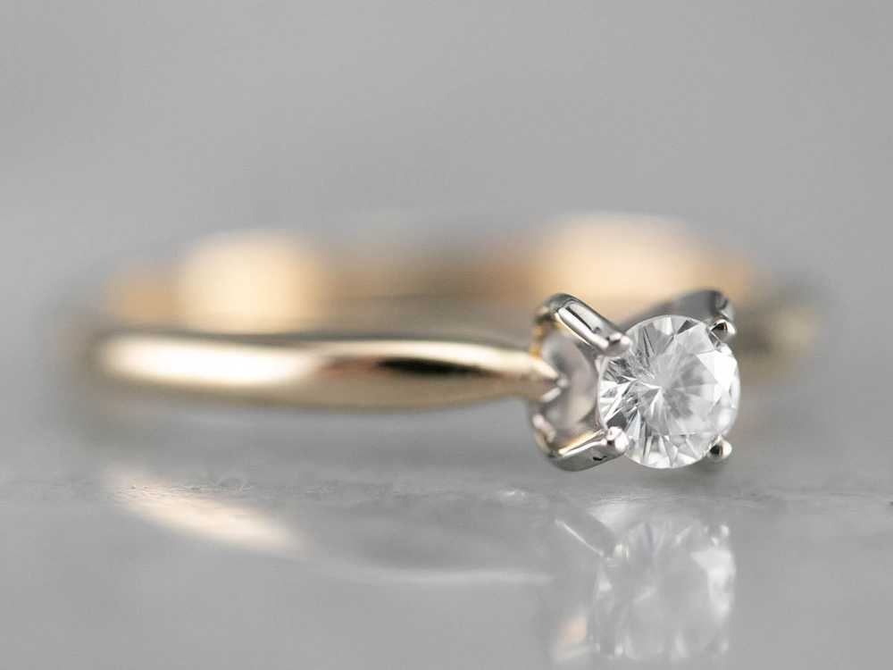 Vintage Diamond Solitaire Engagement Ring - image 3