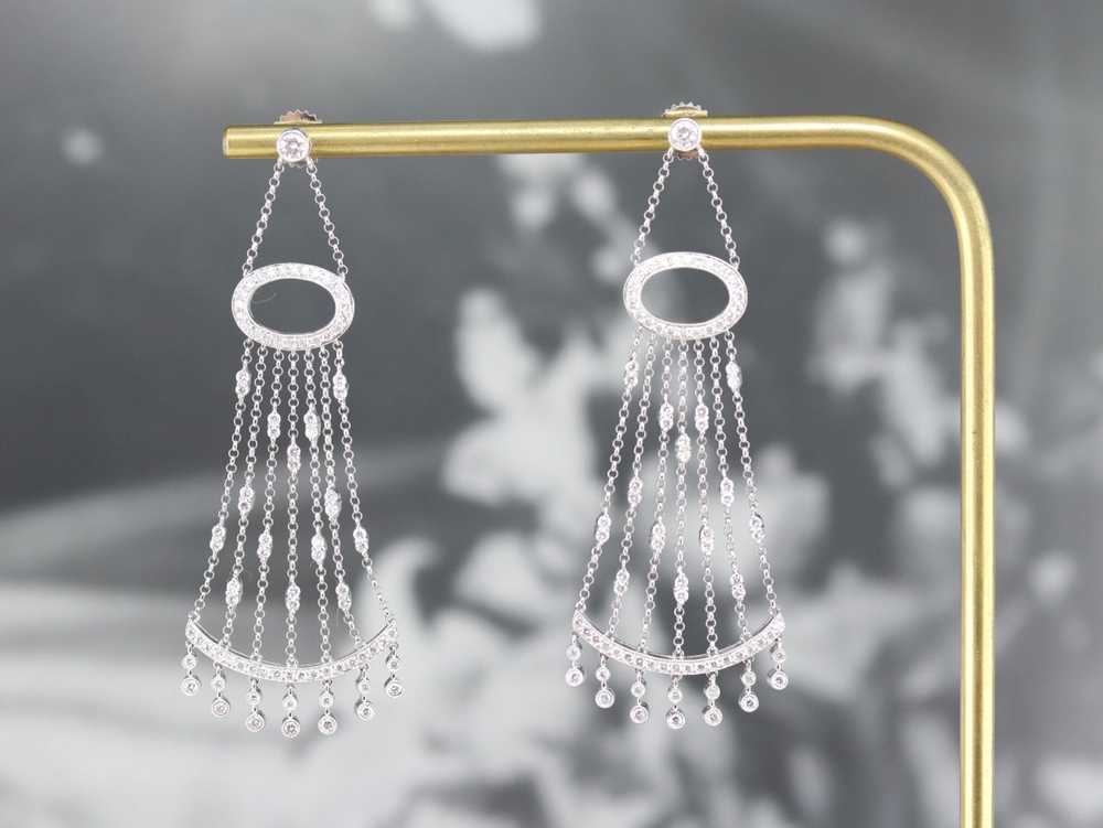 Glamorous Diamond Chandelier Drop Earrings - image 6