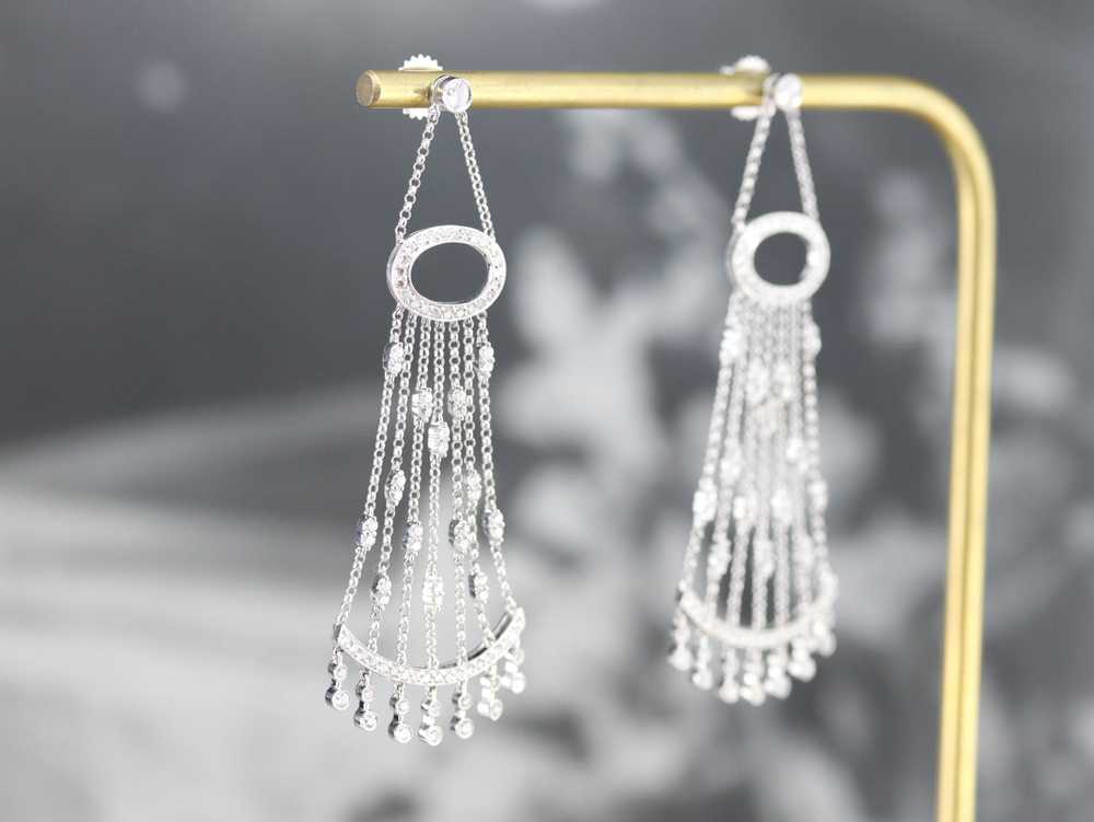 Glamorous Diamond Chandelier Drop Earrings - image 7