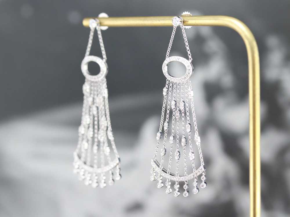 Glamorous Diamond Chandelier Drop Earrings - image 8