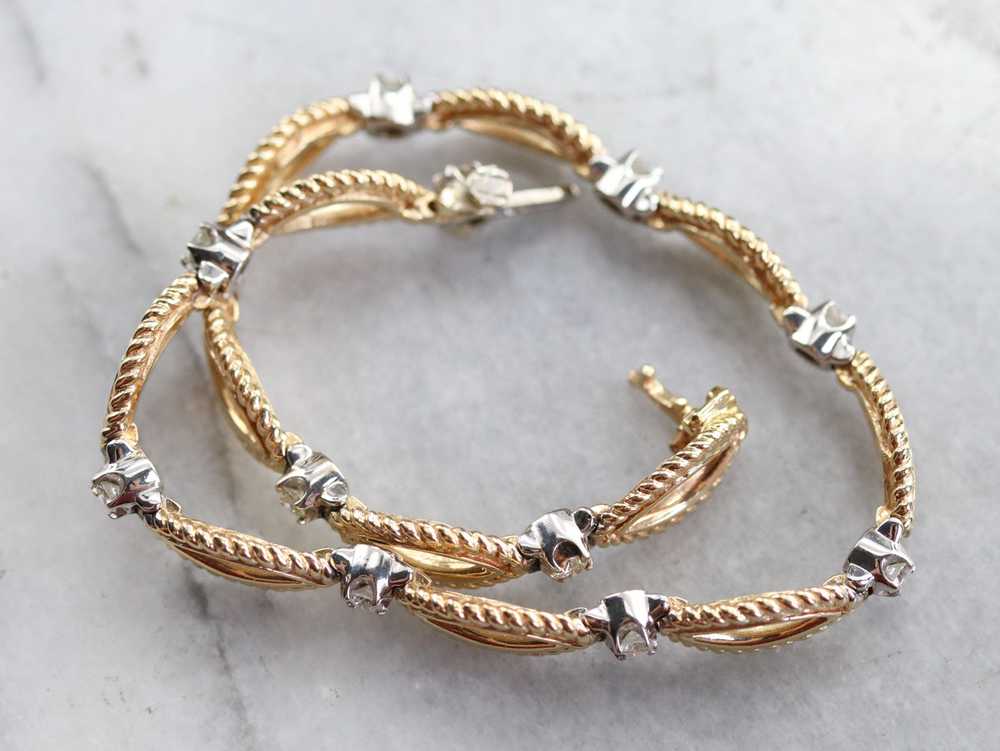 Diamond Gold Marquise Link Bracelet - image 5