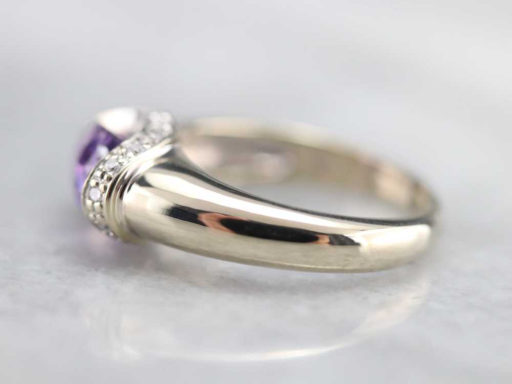 Purple Ceylon Sapphire and Diamond Ring - image 3