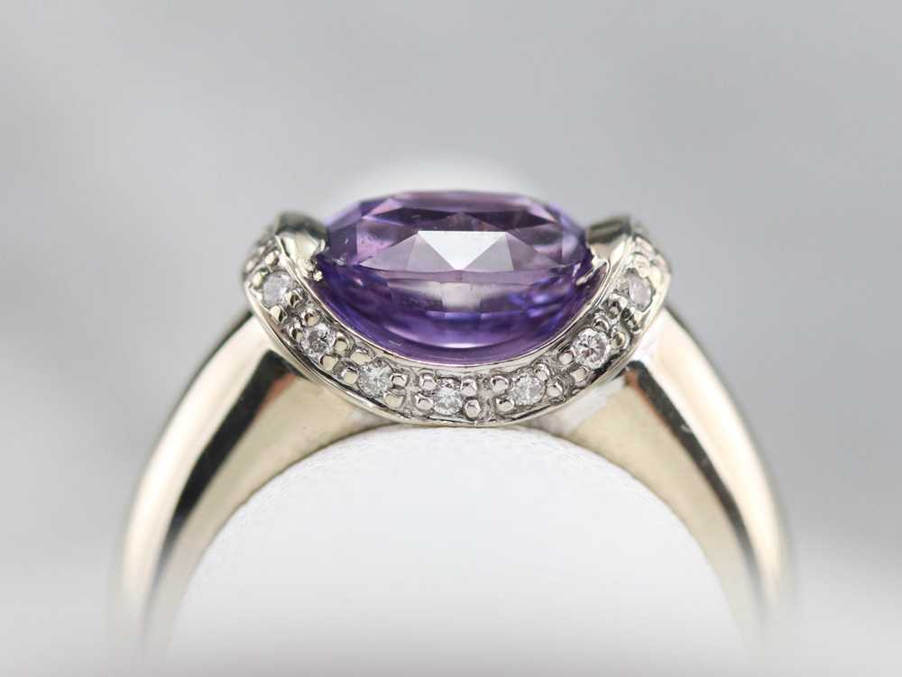 Purple Ceylon Sapphire and Diamond Ring - image 7