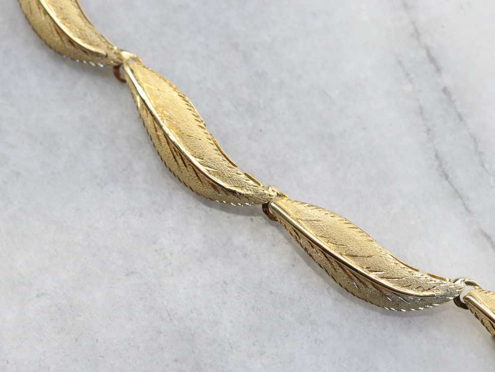 Vintage 18K Yellow Gold Leaf Bracelet - image 5