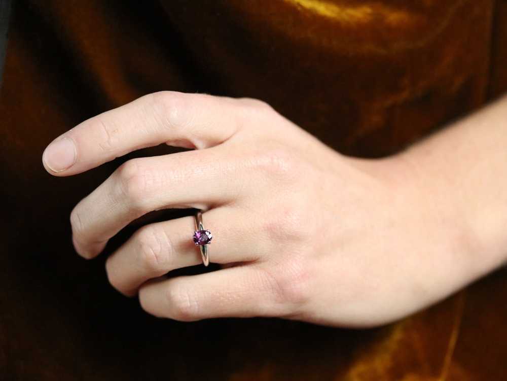 Pink Sapphire and Platinum Ring - image 10