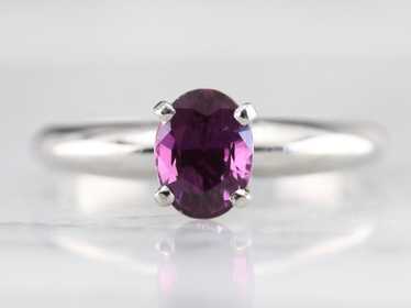 Pink Sapphire and Platinum Ring - image 1