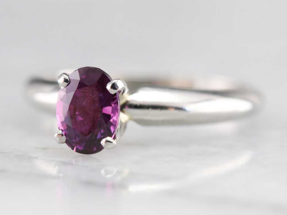Pink Sapphire and Platinum Ring - image 3