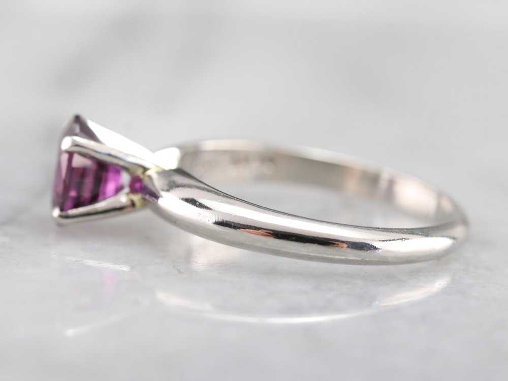 Pink Sapphire and Platinum Ring - image 4